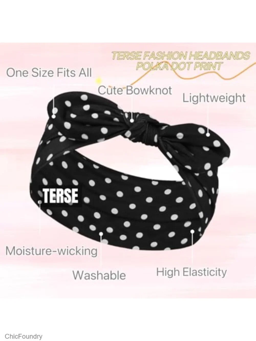 6 Pack Polka Dot Bow Headbands for Women, Trendy Stretchy Fashion Hairbands